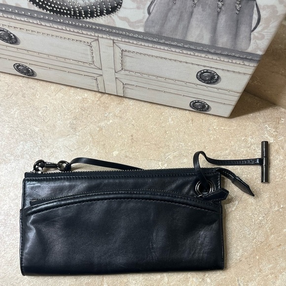 Reed Krakoff Leather Wristlet/Purse, Deep Blue&Black Color - Picture 15 of 16